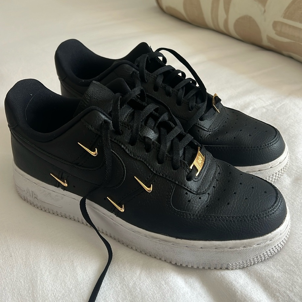 Nike Air Force ones with gold checks US size 7.5 (like women’s 8.5)